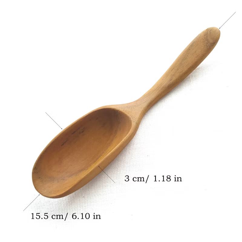 Vintage Brown Teak Wood Tea Spoon Cooffe Bean Tea Leaf