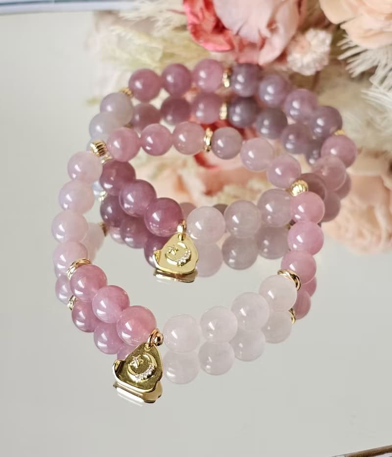 漸層馬粉設計款-漸層馬粉/愛情/貴人/水晶手鍊/人緣/馬粉晶