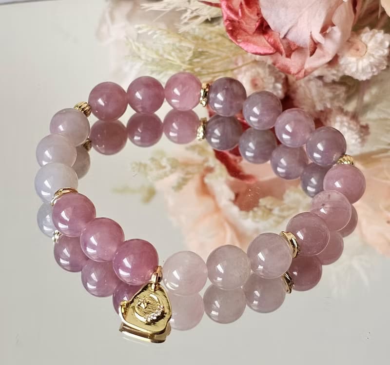 漸層馬粉設計款-漸層馬粉/愛情/貴人/水晶手鍊/人緣/馬粉晶