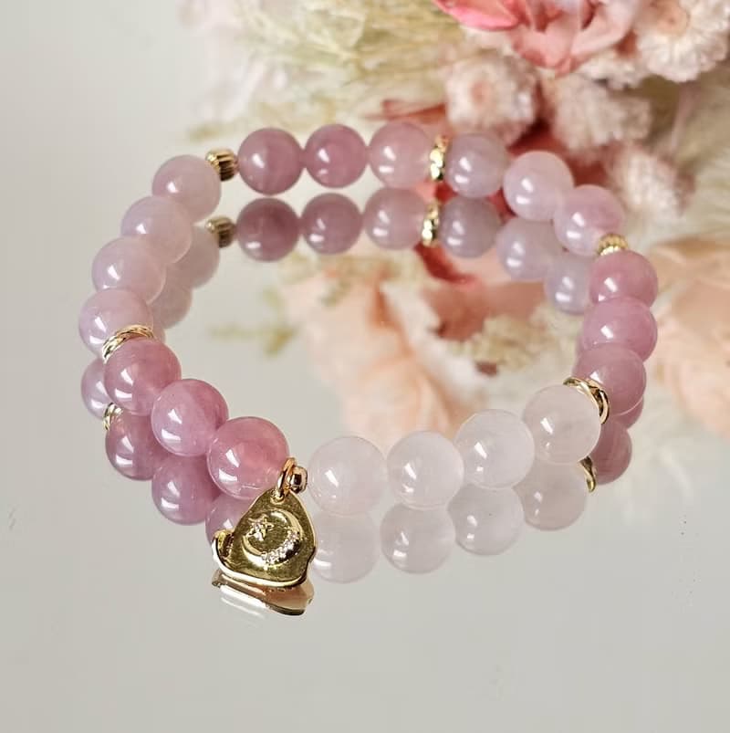 漸層馬粉設計款-漸層馬粉/愛情/貴人/水晶手鍊/人緣/馬粉晶