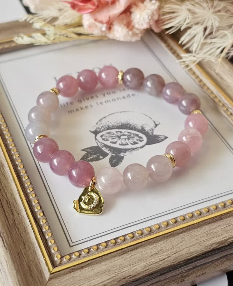 漸層馬粉設計款-漸層馬粉/愛情/貴人/水晶手鍊/人緣/馬粉晶