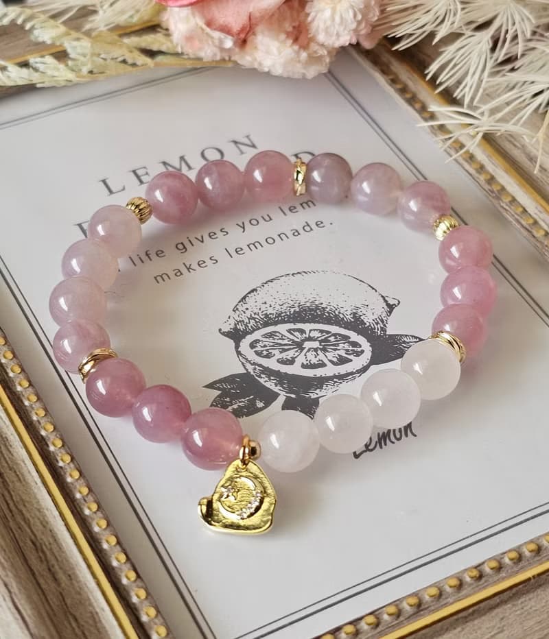 漸層馬粉設計款-漸層馬粉/愛情/貴人/水晶手鍊/人緣/馬粉晶