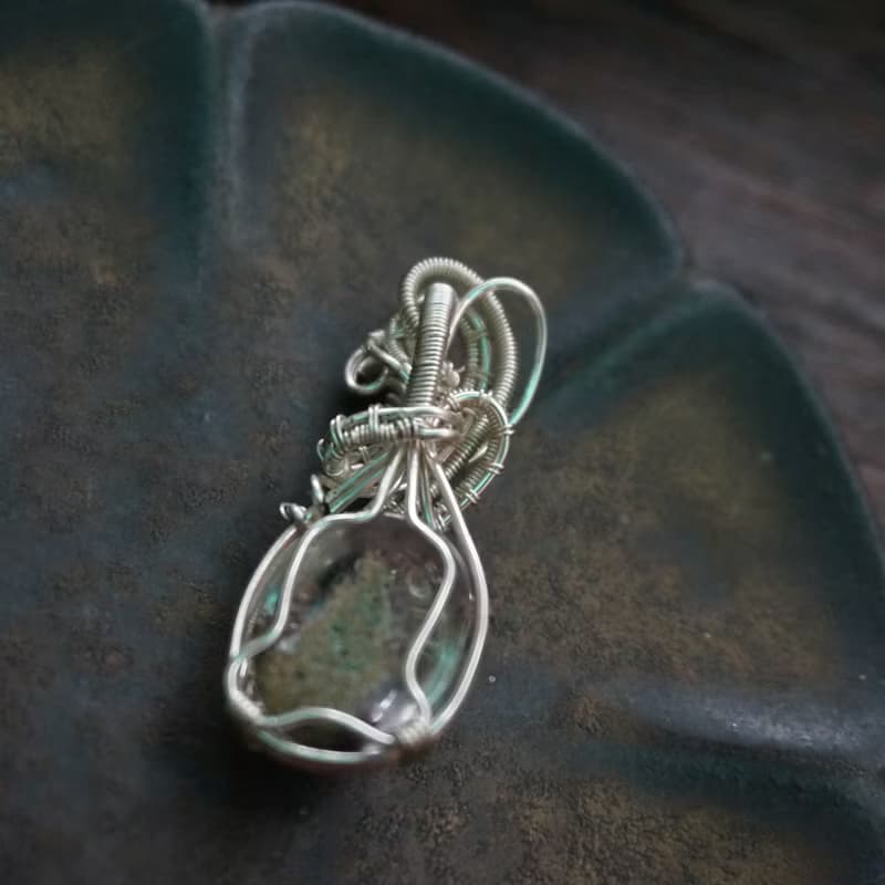 | MC | 紅幽靈水晶繞線項鏈 手工編織  復古 wire wrap