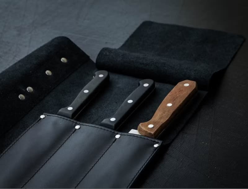 leather knife roll, Chef knife roll bag, Chef knife roll, knife roll case