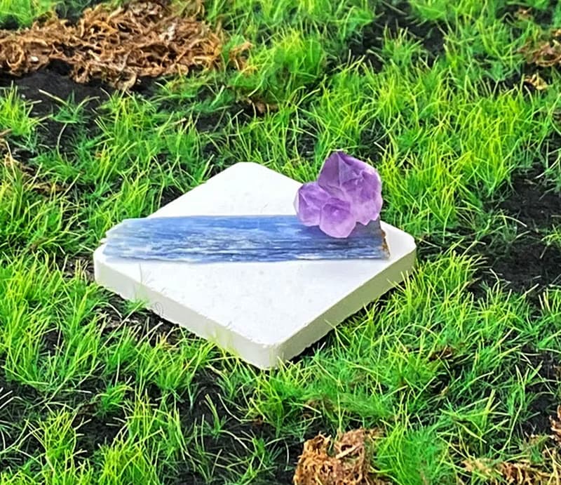 紫晶骨幹晶花 | 藍晶石 | 溝通 表達 觀察力 避邪化煞 招財增智慧