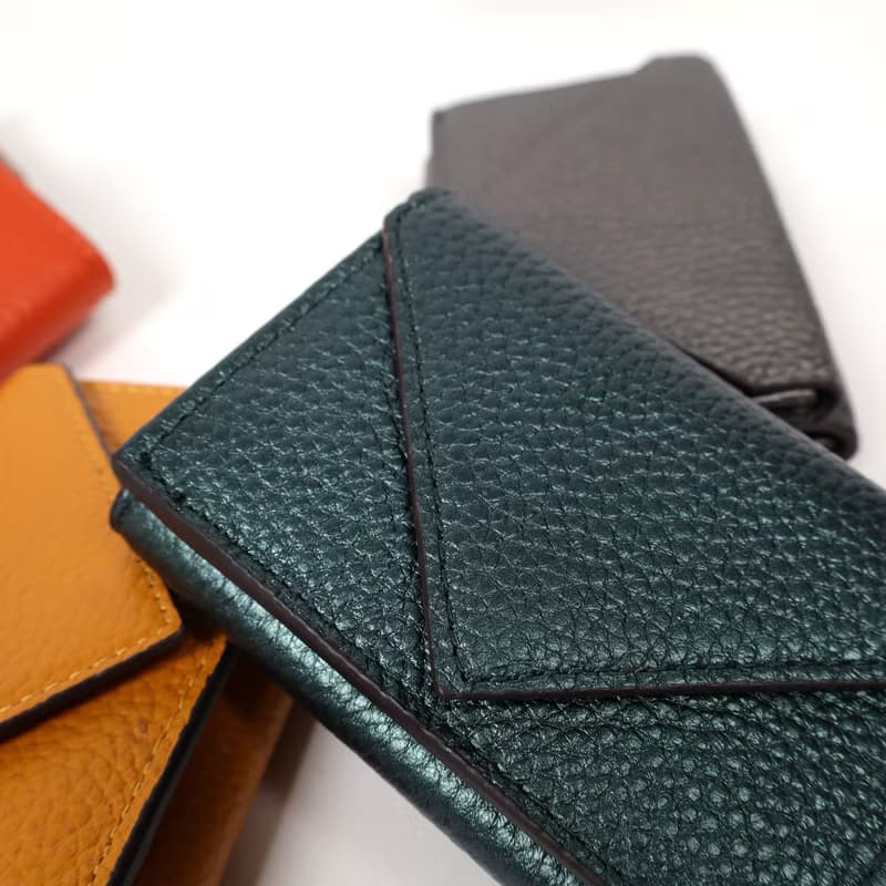 真皮信封三摺迷你短夾-多色