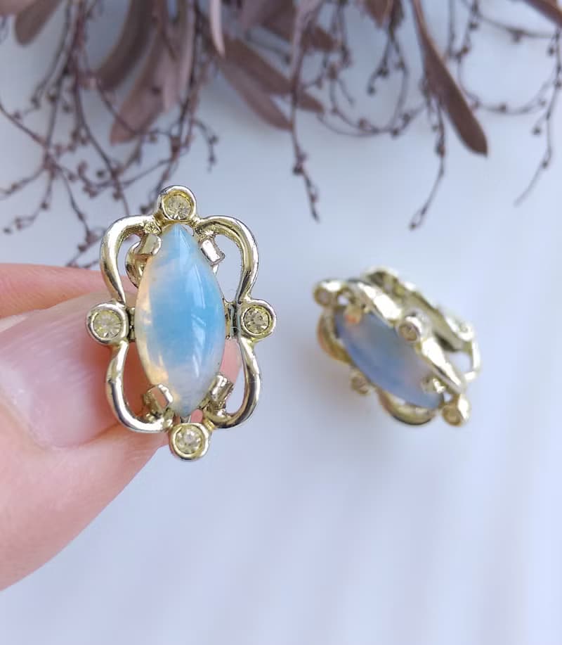 Vintage Jewelry 西洋古董飾品 SARAH COV Sabrina Fair 夾式耳環