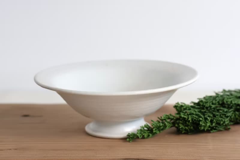 潤白梅灰高足盤