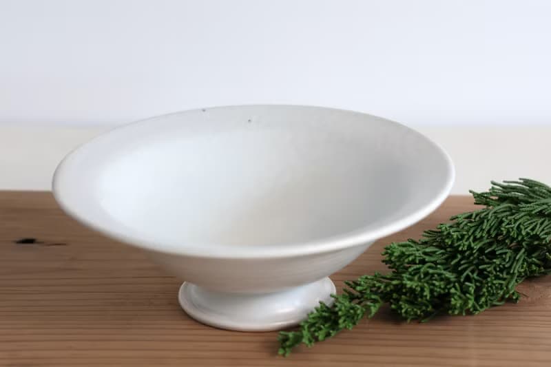 潤白梅灰高足盤