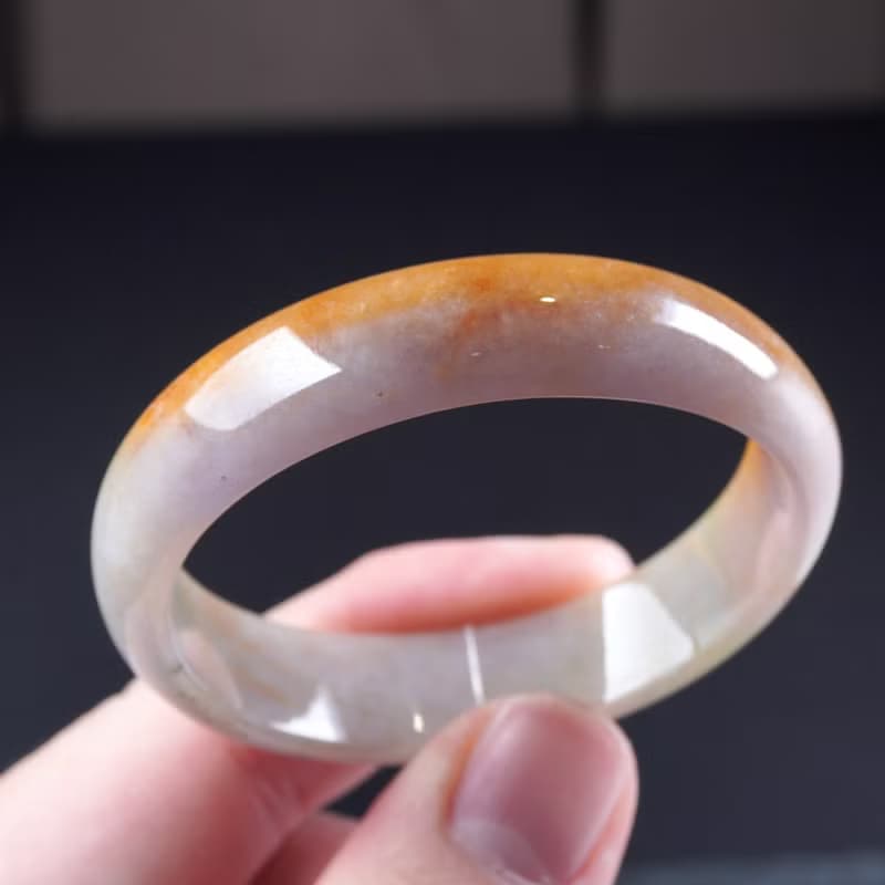 紫羅蘭飄黃翡翡翠貴妃鐲手鐲 | 17圍 | 天然緬甸玉翡翠A貨 | 送禮