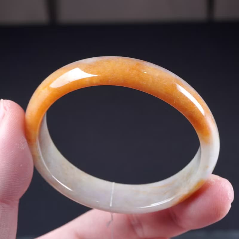 紫羅蘭飄黃翡翡翠貴妃鐲手鐲 | 17圍 | 天然緬甸玉翡翠A貨 | 送禮