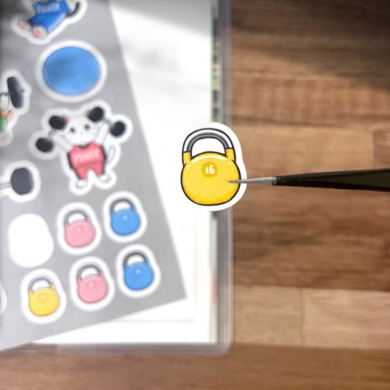 貓咪插畫圖鑑貼紙_貓咪健身中心/防水圖鑑貼紙/現貨/台灣製造