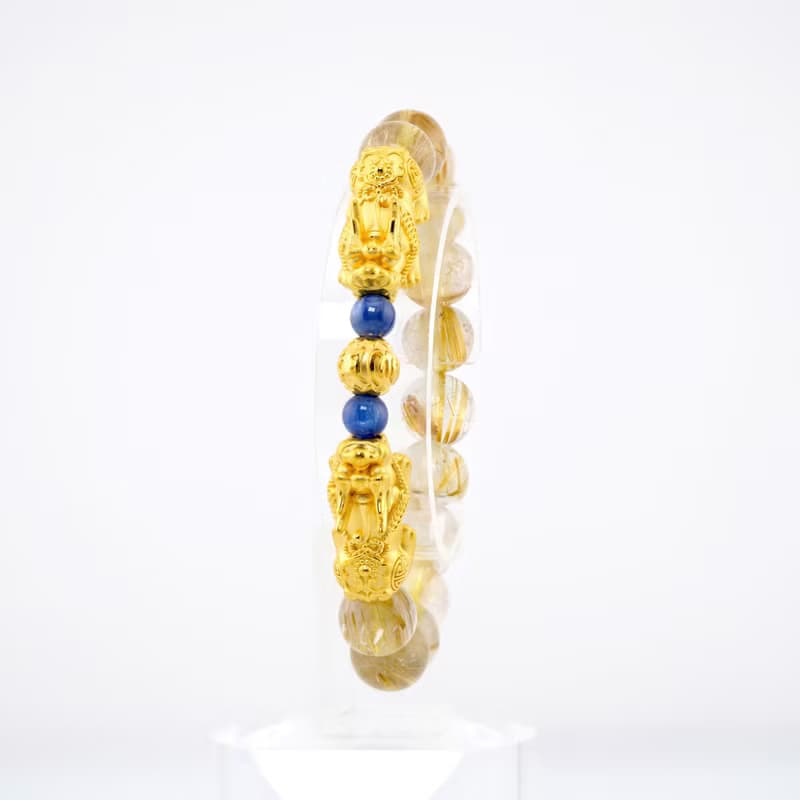 寶麗金珠寶-黃金貔貅鈦晶造型手鍊