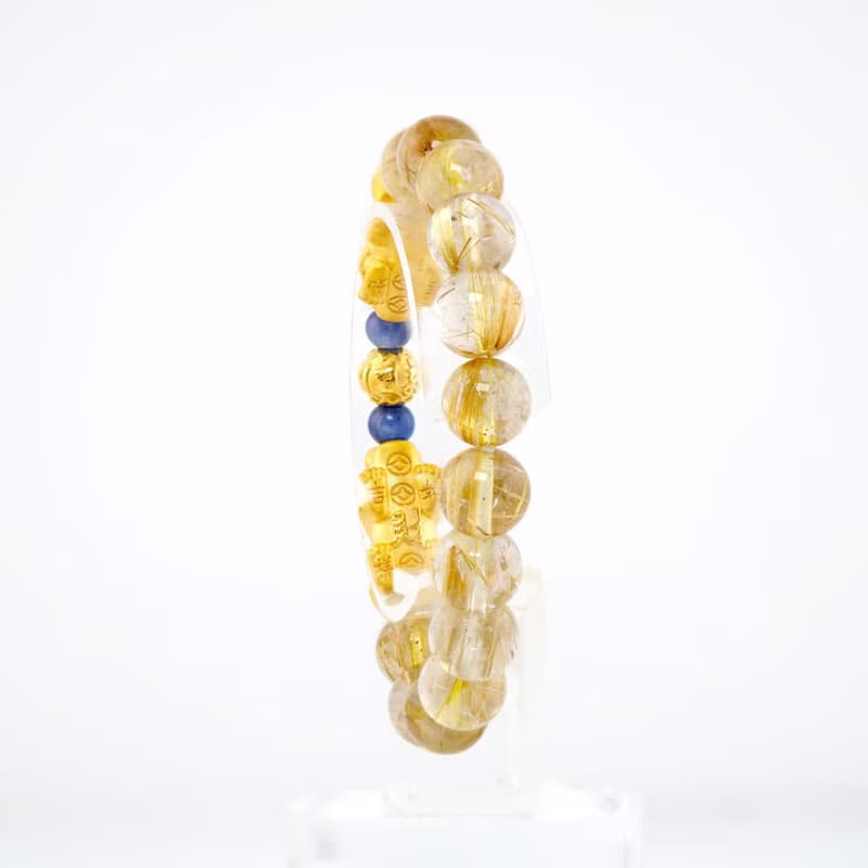 寶麗金珠寶-黃金貔貅鈦晶造型手鍊