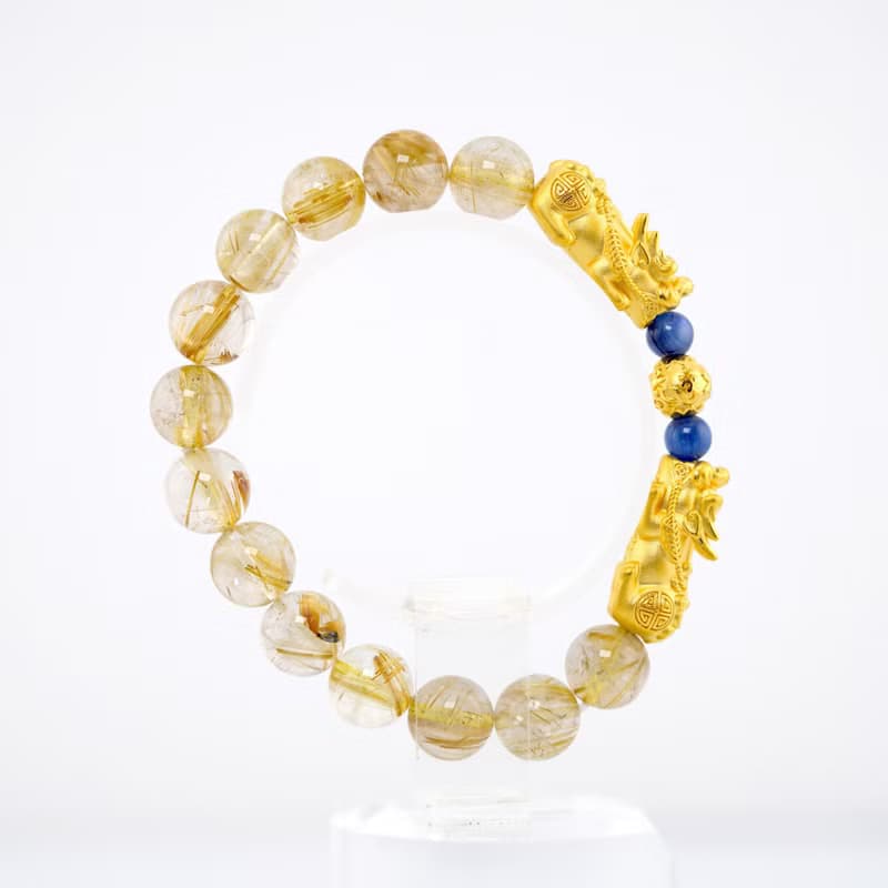 寶麗金珠寶-黃金貔貅鈦晶造型手鍊