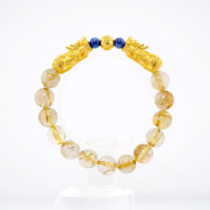 寶麗金珠寶-黃金貔貅鈦晶造型手鍊