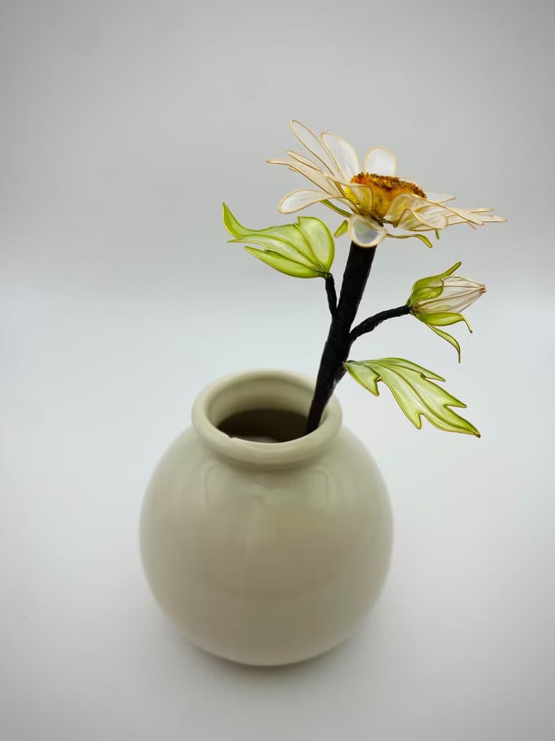 Jocelyn 水晶花-瑪格麗特-白/造花液/樹脂花/滴膠/花束禮物
