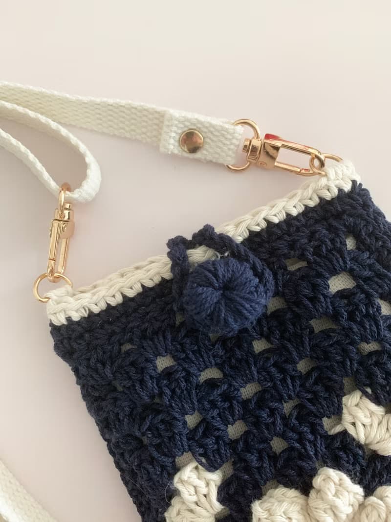 鈎織花斜孭電話袋