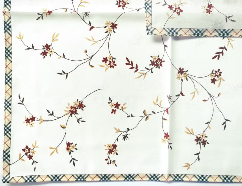 Burberry Vintage Handkerchief Small Floral Check Border 19.5 x 19.5 inches