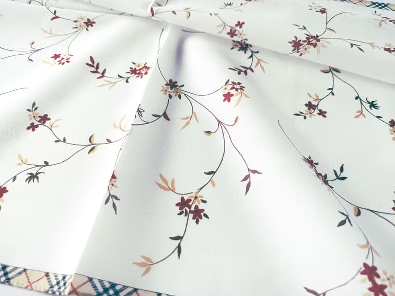 Burberry Vintage Handkerchief Small Floral Check Border 19.5 x 19.5 inches