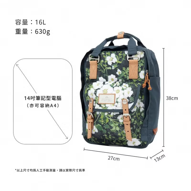 【DOUGHNUT】14吋 防潑水 後背包 馬卡龍 水壺格 聯名-印花 DP