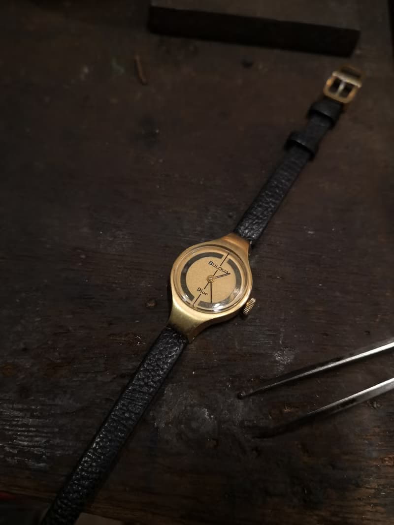 Dior x Bulova 1970s 經典系列金色 /手上鍊/女士表