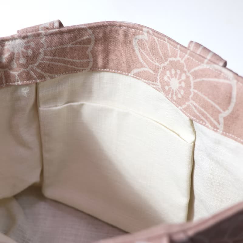 母親節活動【MY HANDMADE 】日系藕粉花朵提袋 l 日本棉布 l 手工