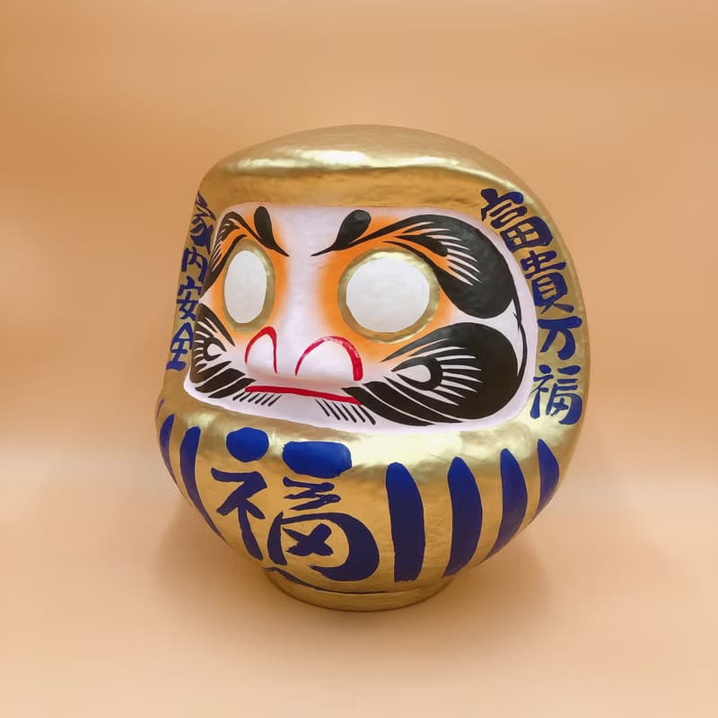 【招福祈願】達摩不倒翁 だるま 金色 50cm高 擺設 送禮 許願 DIY