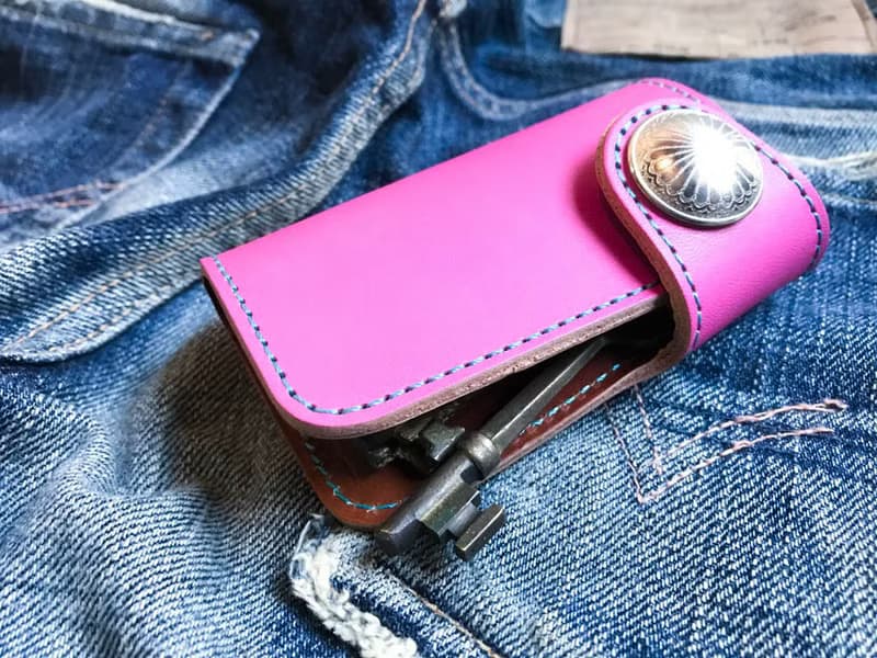 TWOFOLD　イチゴとチョコの2トーン　ツーフォルドキーケース　カードポケットあり　TFK-PB-TAf