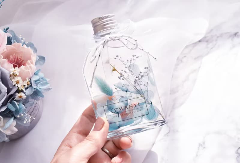 Tiffany蒂芬妮浮游花小夜燈/可刻字/乾燥花/永生花/生日聖誕樹