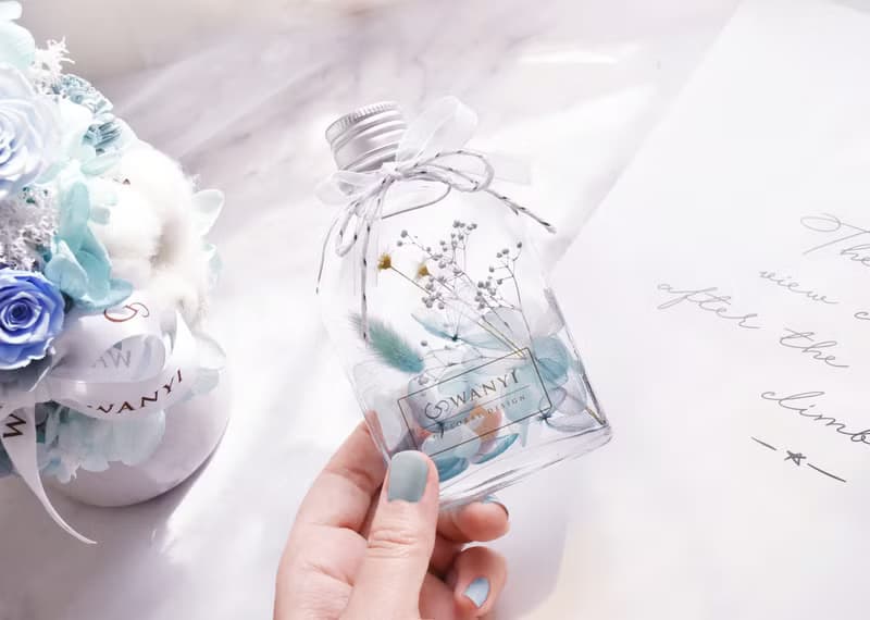 Tiffany蒂芬妮浮游花小夜燈/可刻字/乾燥花/永生花/生日聖誕樹