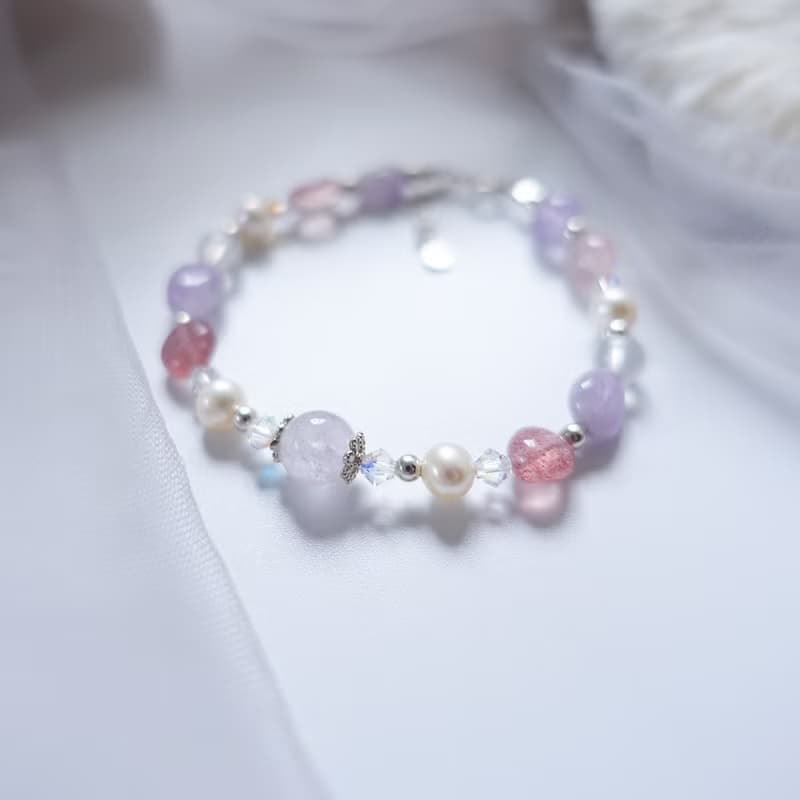 維納斯的祝福 粉晶 薰衣草紫水晶 淡水珍珠 925純銀 手鍊