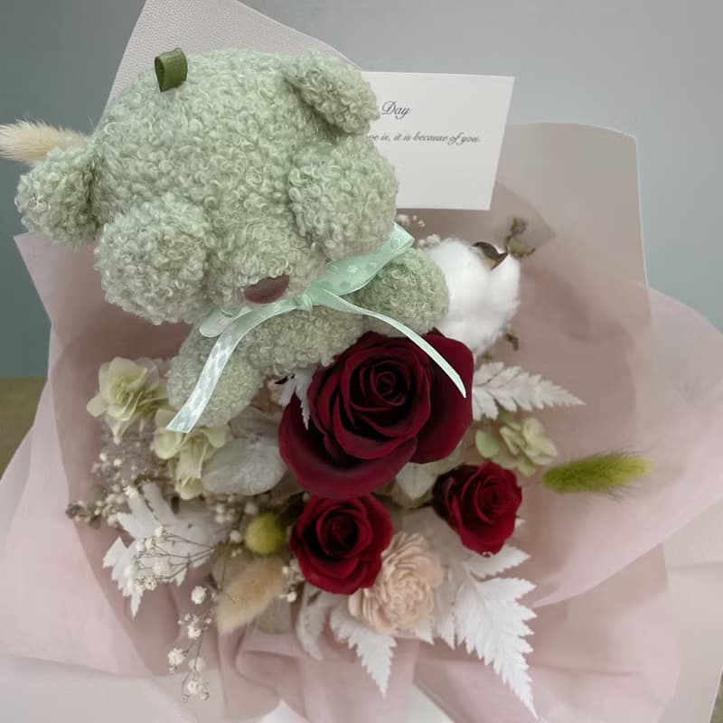 【春暖花巷】告白小熊情人節花束