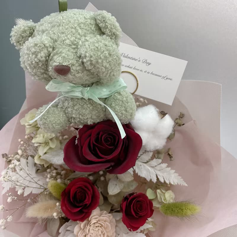 【春暖花巷】告白小熊情人節花束