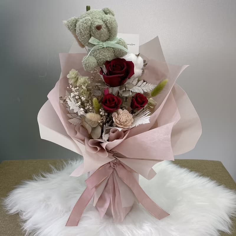 【春暖花巷】告白小熊情人節花束
