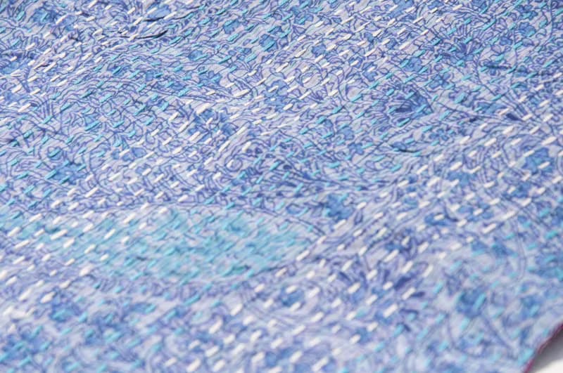 刺繡絲巾/絲綢刺繡圍巾/手縫紗麗線絲巾/印度絲綢刺繡圍巾-藤蔓花
