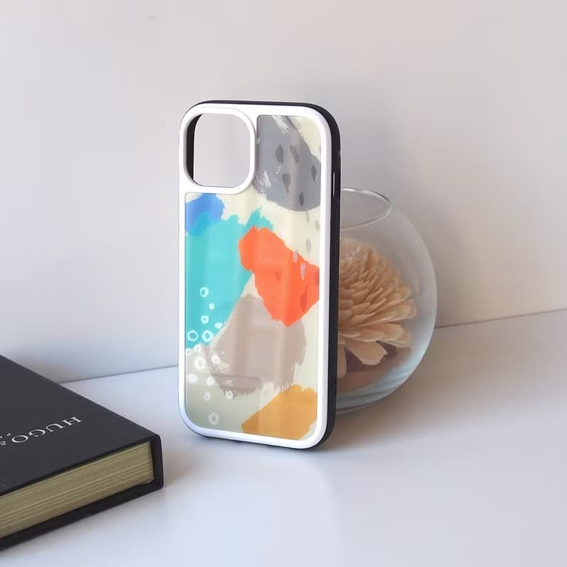 【強化ガラスiPhoneケース】水彩アースカラー