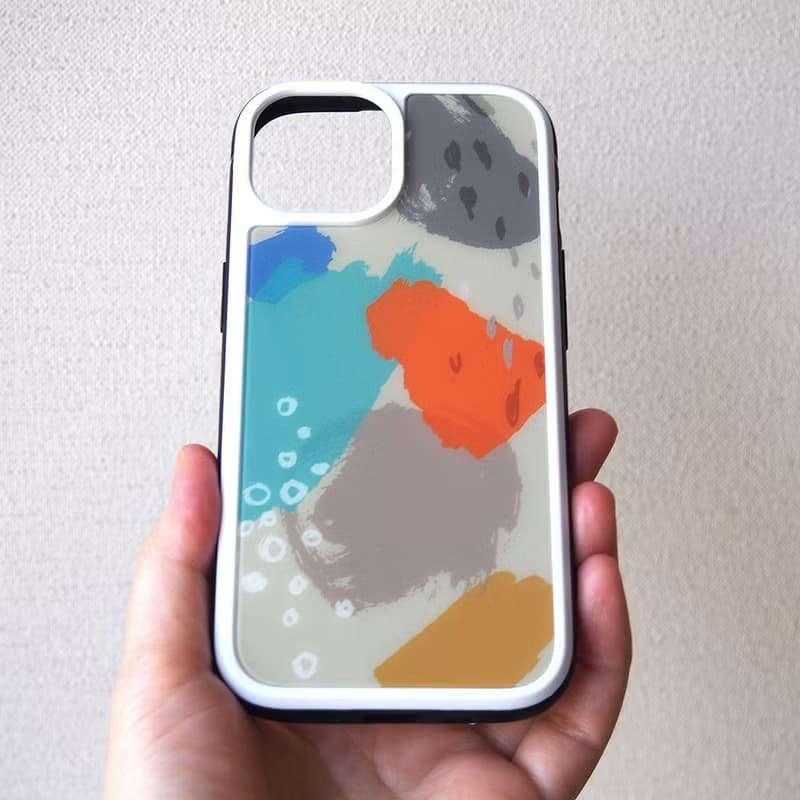 【強化ガラスiPhoneケース】水彩アースカラー