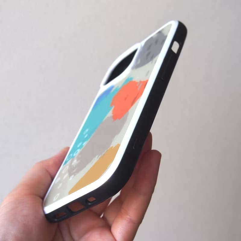 【強化ガラスiPhoneケース】水彩アースカラー