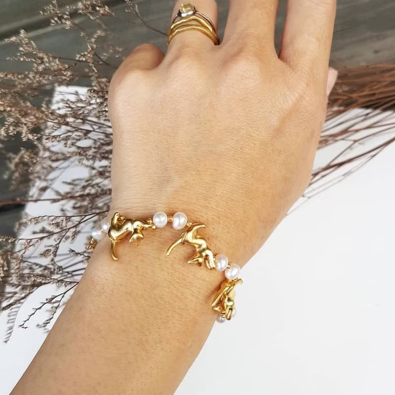 -貓咪造型0.5cm天然小珍珠項鍊_手項鍊活動雙用設計款
