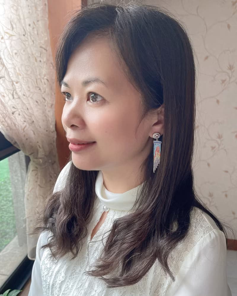 純銀八心八箭鋯石六排流蘇耳飾 - 倒翻色彩 (可改夾)