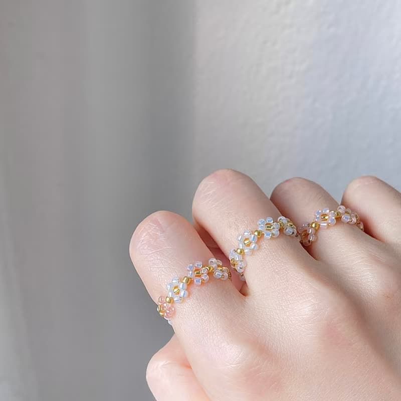 Beaded Flower Bracelet Gold Collection (13-21cm)