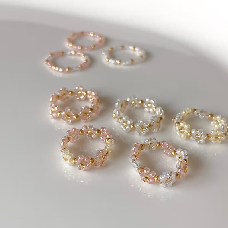 Beaded Flower Bracelet Gold Collection (13-21cm)