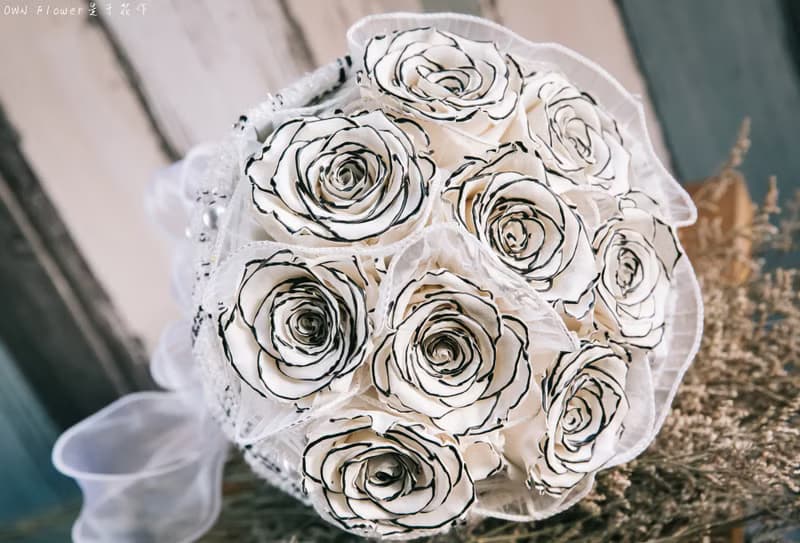 小香風花束/香奈兒花束/香奈兒玫瑰/不凋花花束/永生花花束/精品