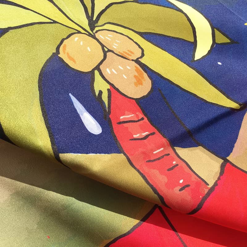 Midnight and Morning - Woman and Bird silk polyester scarf