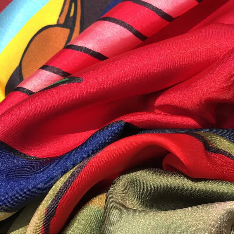 Midnight and Morning - Woman and Bird silk polyester scarf