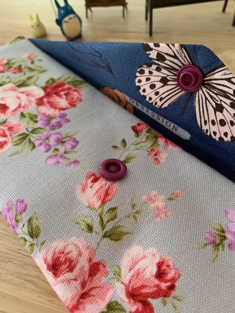 文青風環保純棉筷袋 花若盛開 蝴蝶自來 柔情紫  完美生活日本 潮