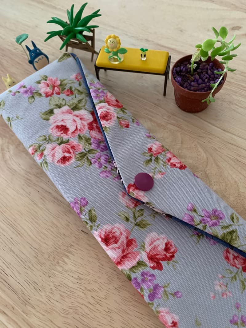 文青風環保純棉筷袋 花若盛開 蝴蝶自來 柔情紫  完美生活日本 潮