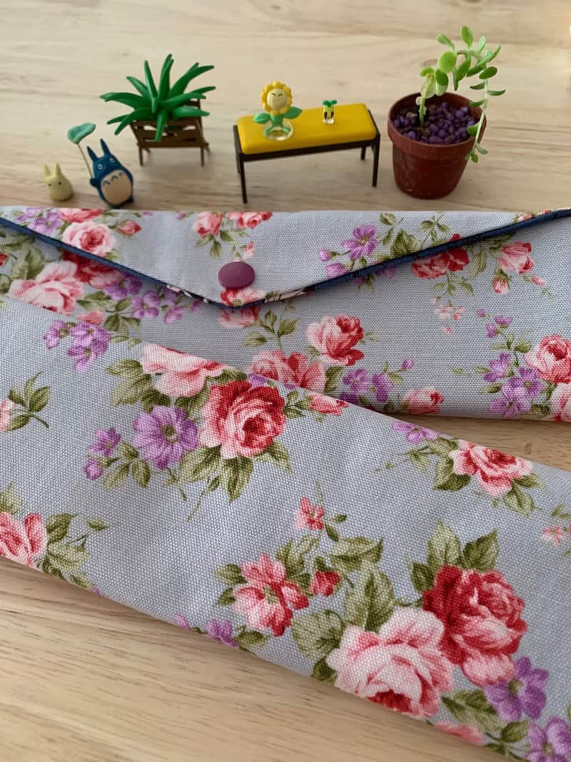 文青風環保純棉筷袋 花若盛開 蝴蝶自來 柔情紫  完美生活日本 潮