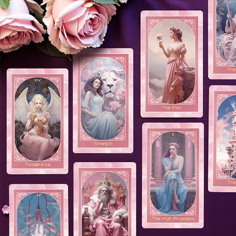 粉色之戀塔羅牌tarot 韋特系新手78張卡牌初學者桌游